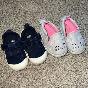 2 pairs of baby girl shoes